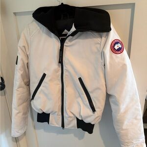 Canada Goose White Jacket with Black Details